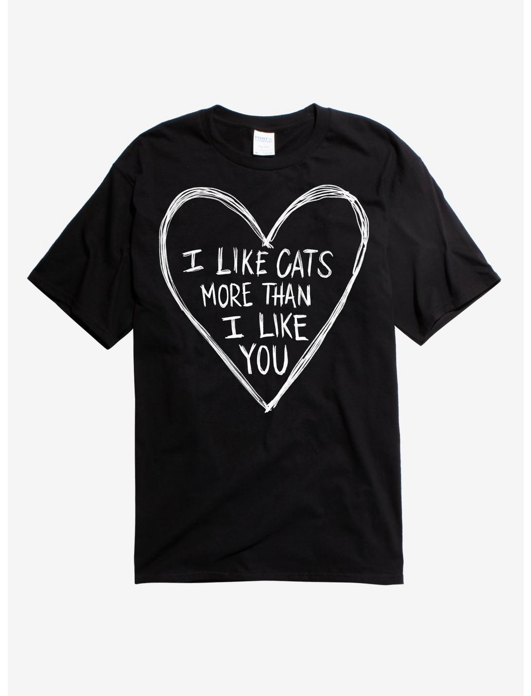 I Like Cats Heart T-Shirt, BLACK, hi-res