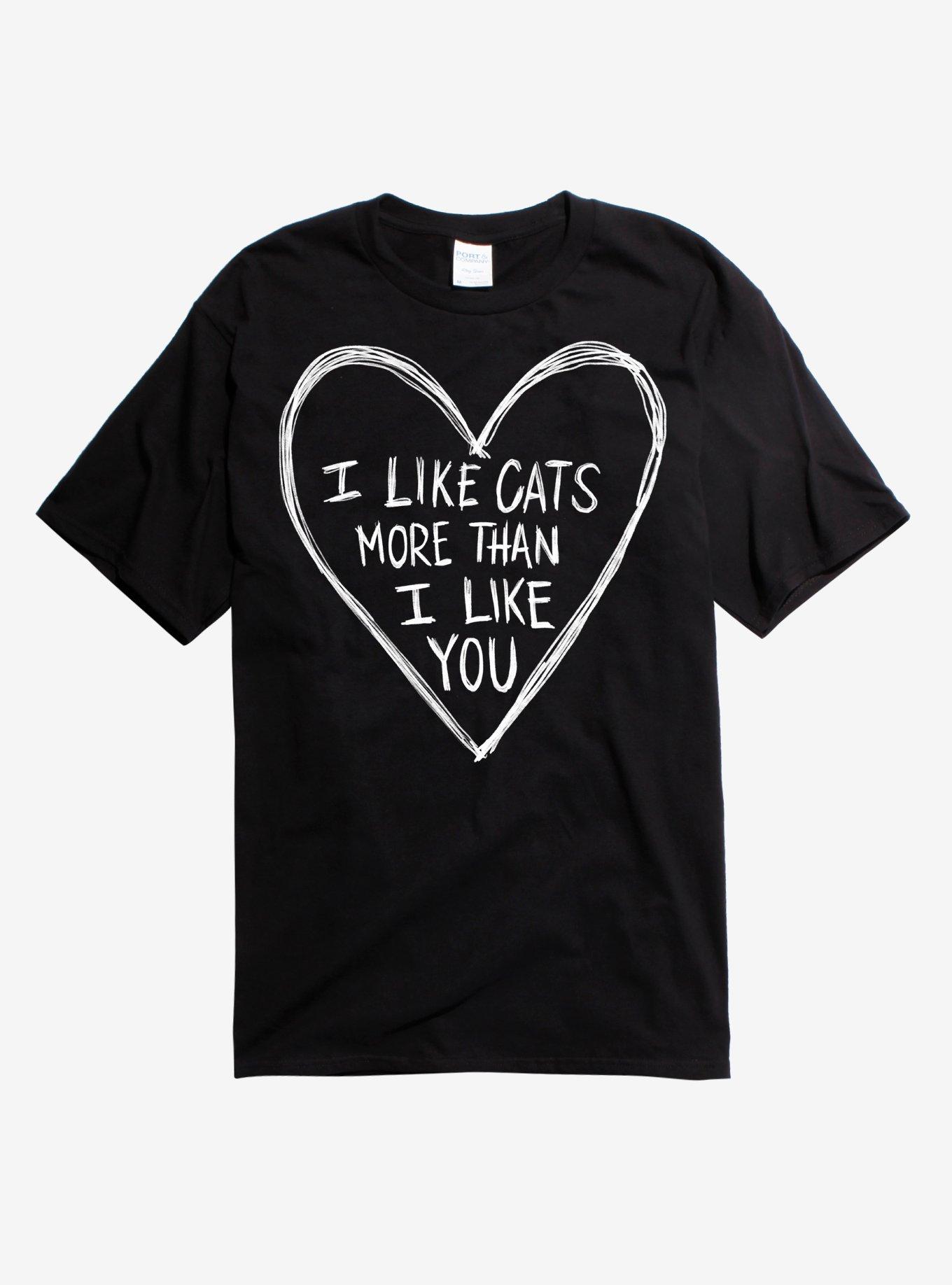 I Like Cats Heart T-Shirt, BLACK, hi-res