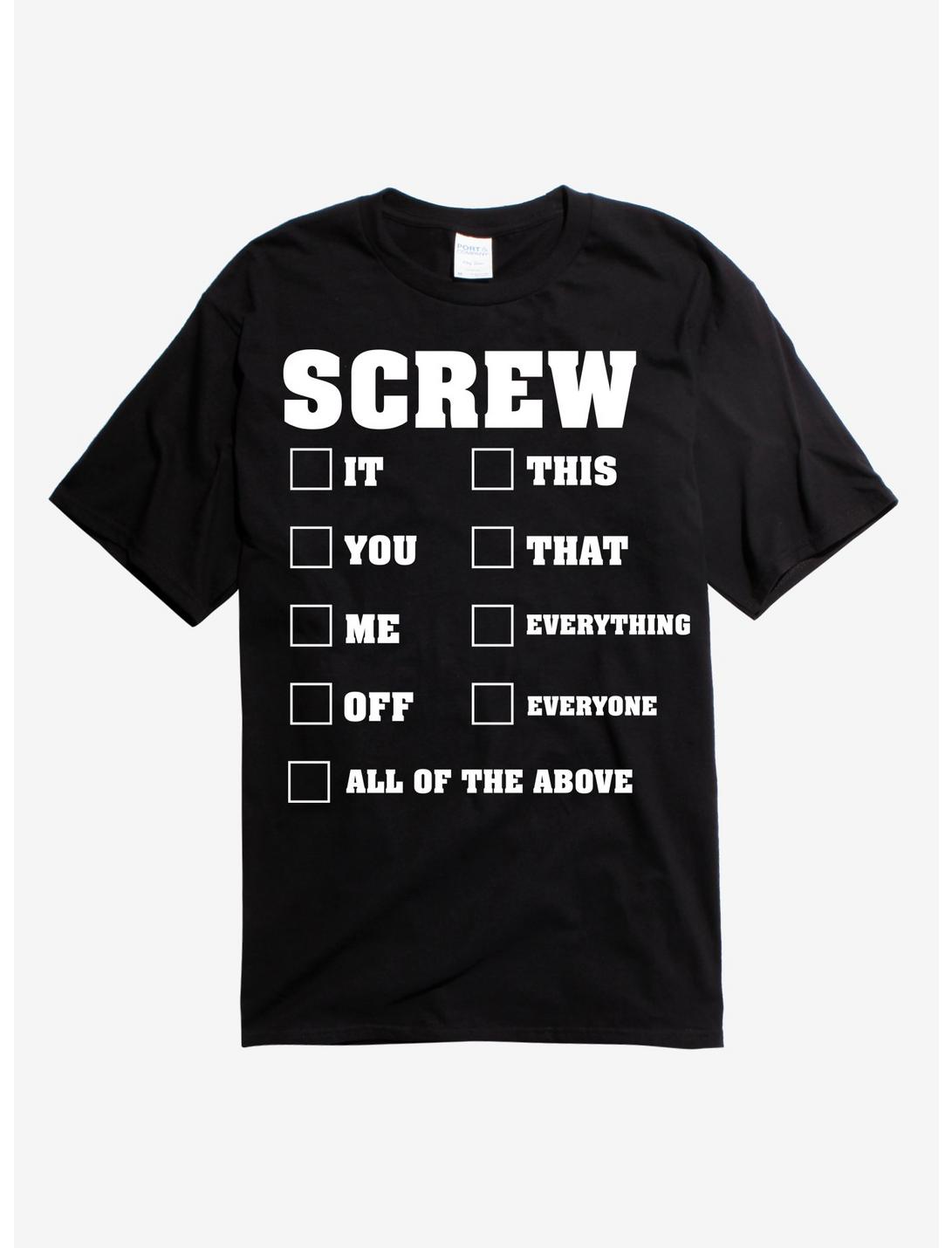 Screw Checklist T-Shirt, BLACK, hi-res