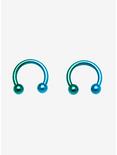 Steel Metallic Blue-Green Ombre Curved Barbell 2 Pack, MULTI, hi-res