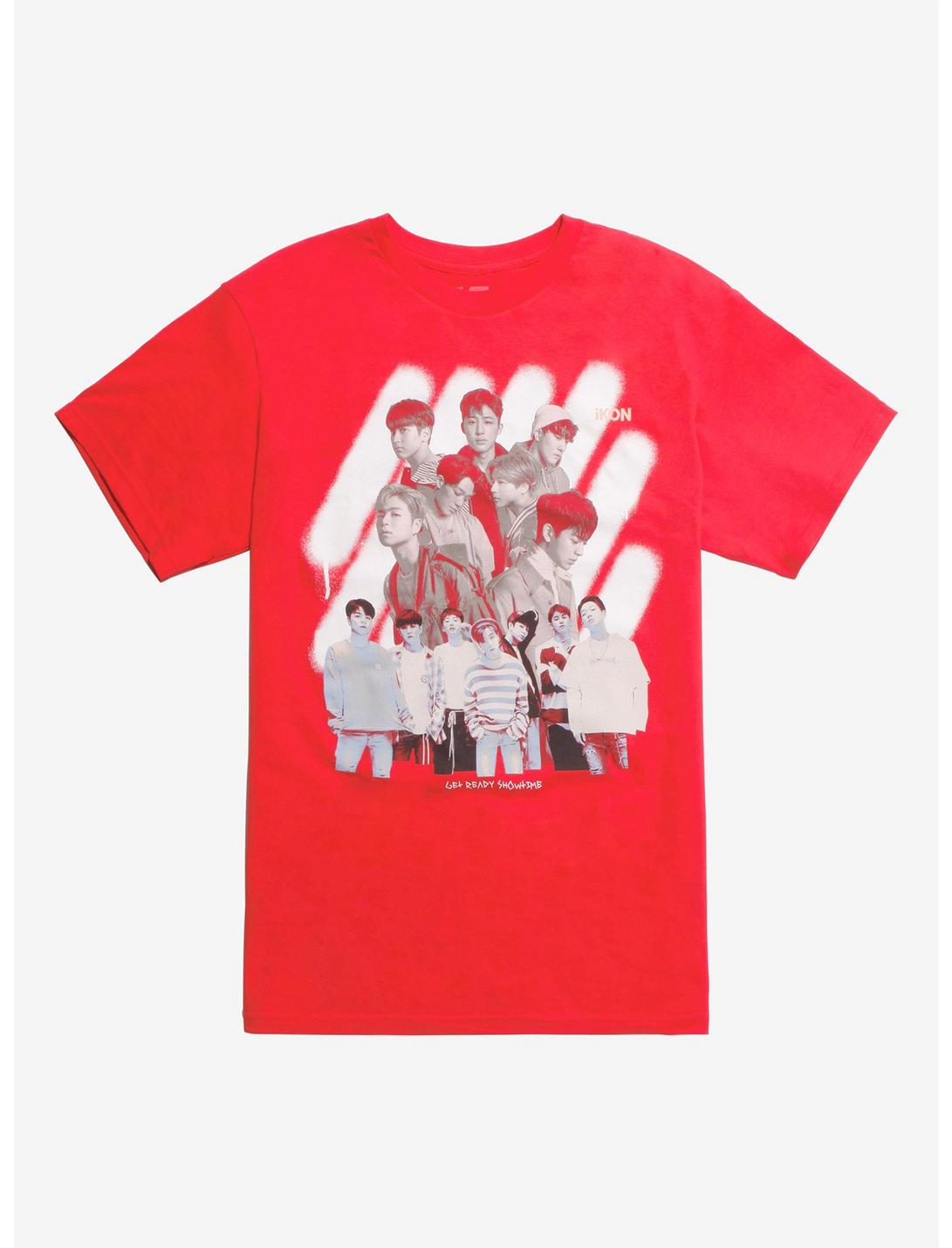 iKon White Paint Get Ready Showtime T-Shirt, RED, hi-res