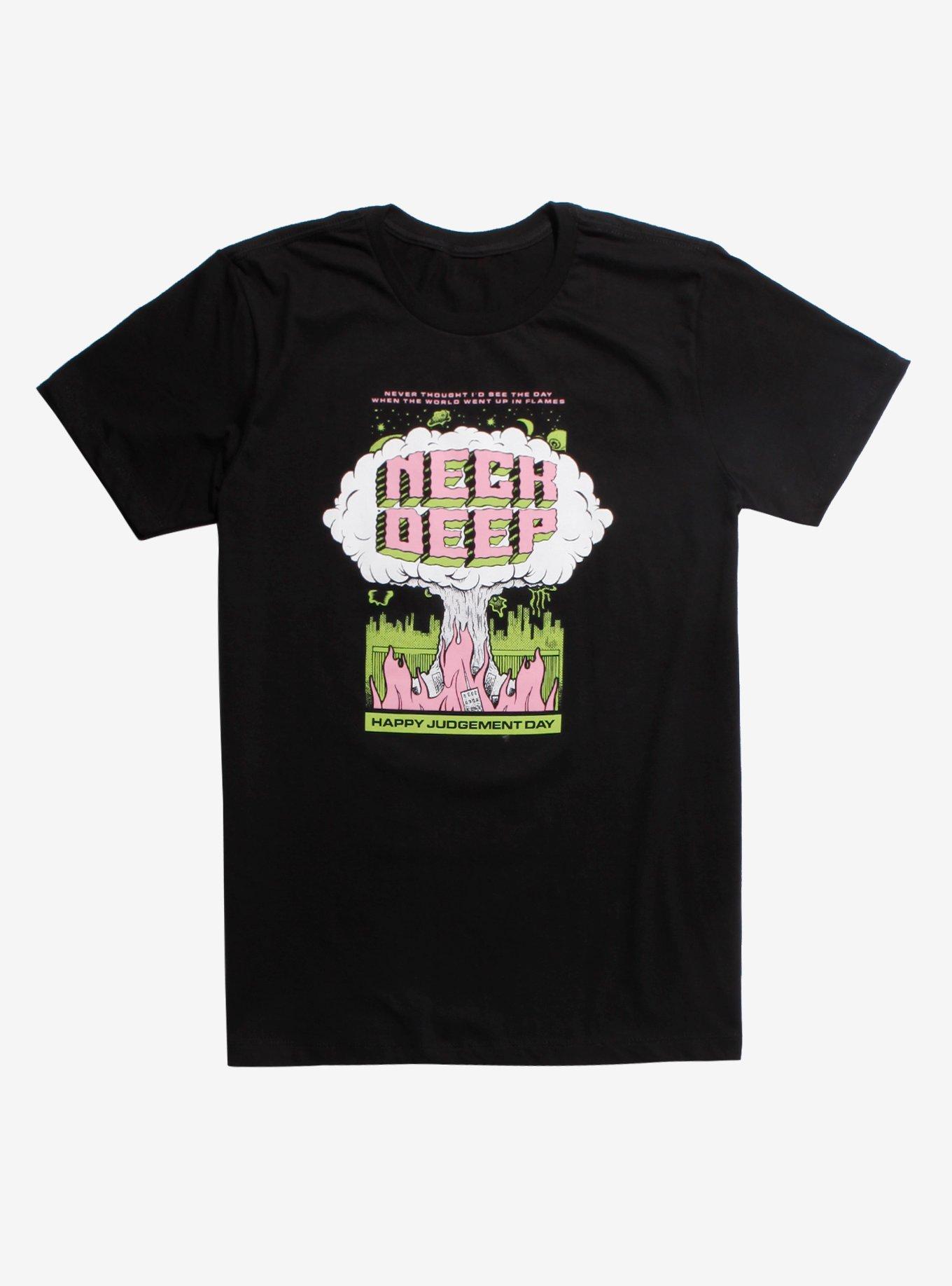 Neck Deep Happy Judgement Day Mushroom Cloud T-Shirt, BLACK, hi-res