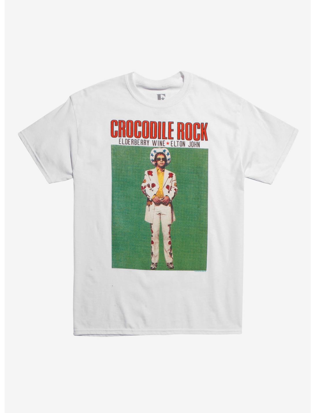 Elton John Crocodile Rock Elderberry Wine T-Shirt, WHITE, hi-res