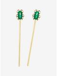 Jade & Gold Beetle Hair Sticks, , hi-res