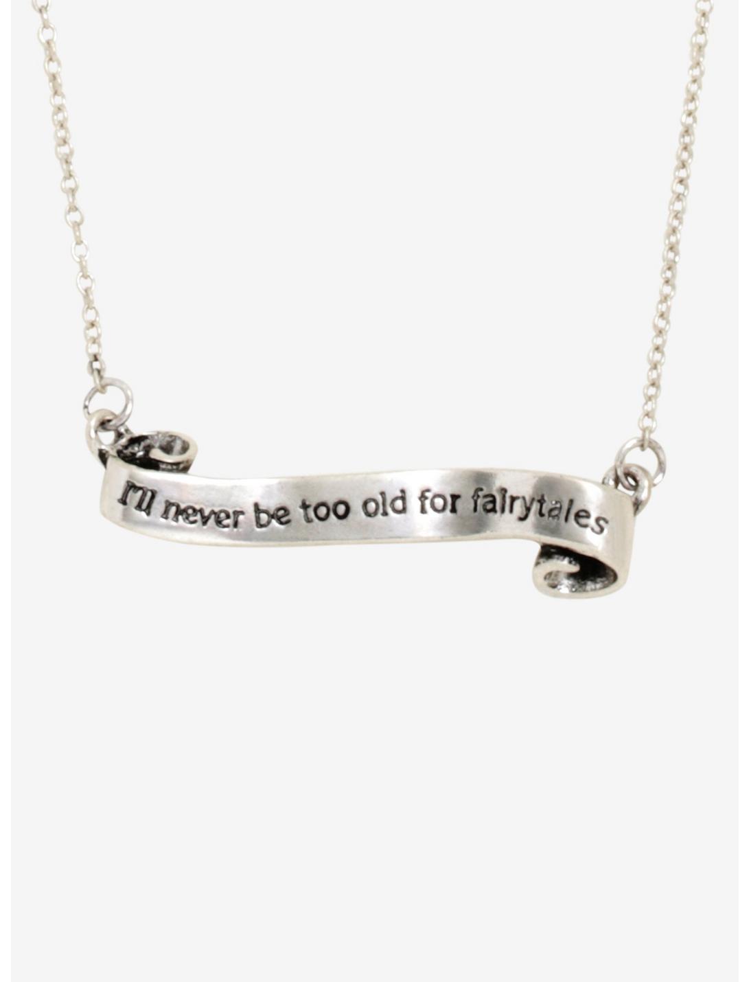 Never Too Old For Fairytales Scroll Necklace, , hi-res