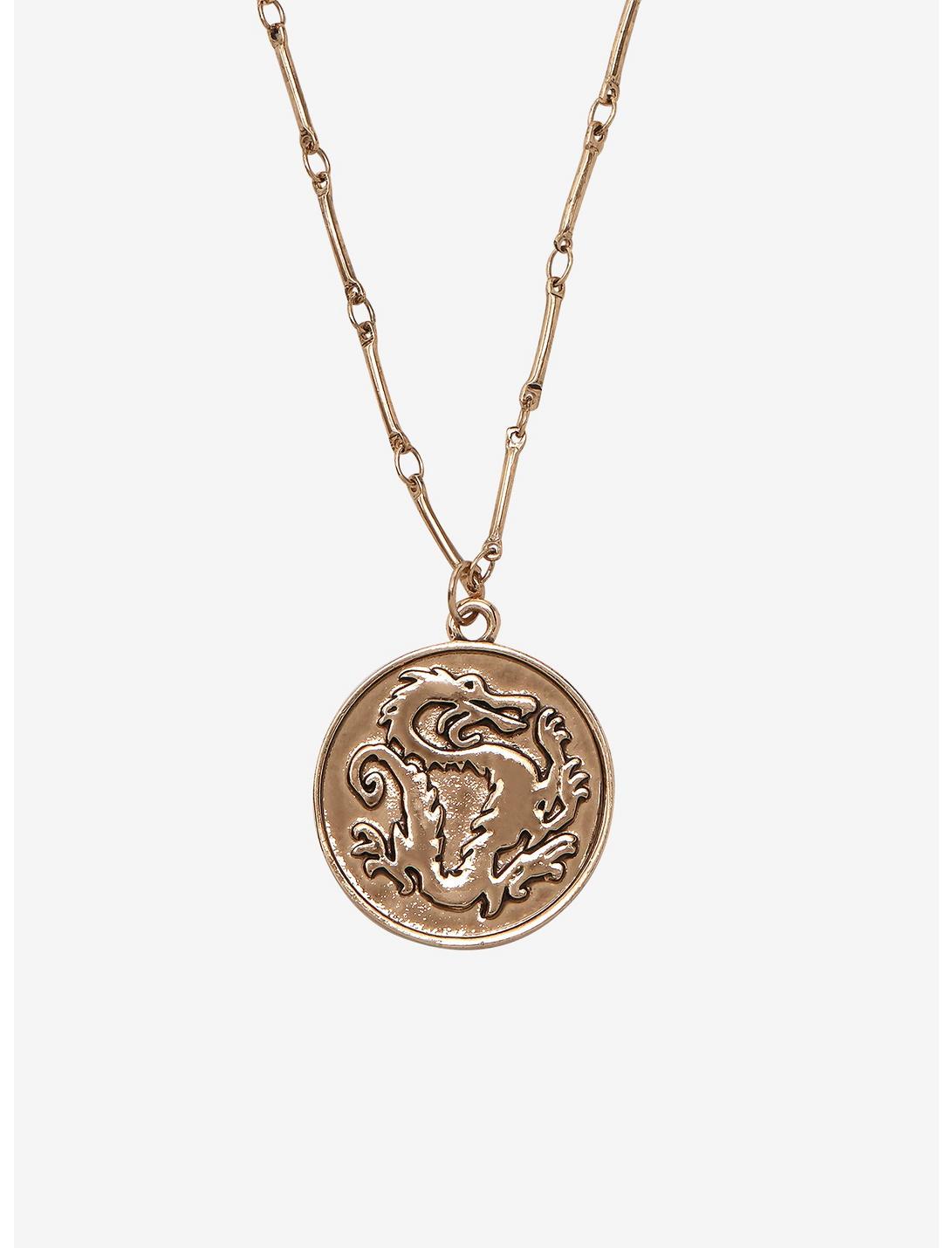 Disney Mulan Dragon Medallion Necklace, , hi-res