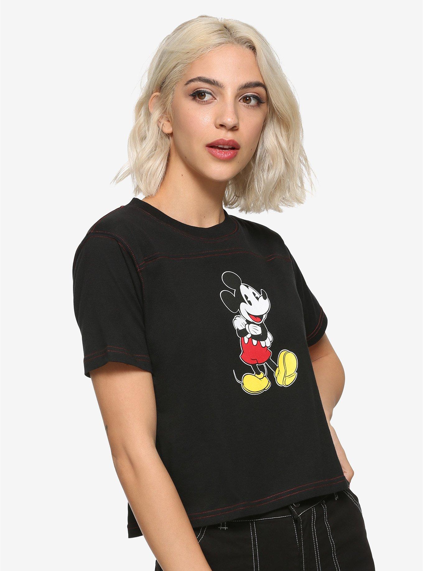 Disney Mickey Mouse Girls Crop T-Shirt, MULTI, hi-res