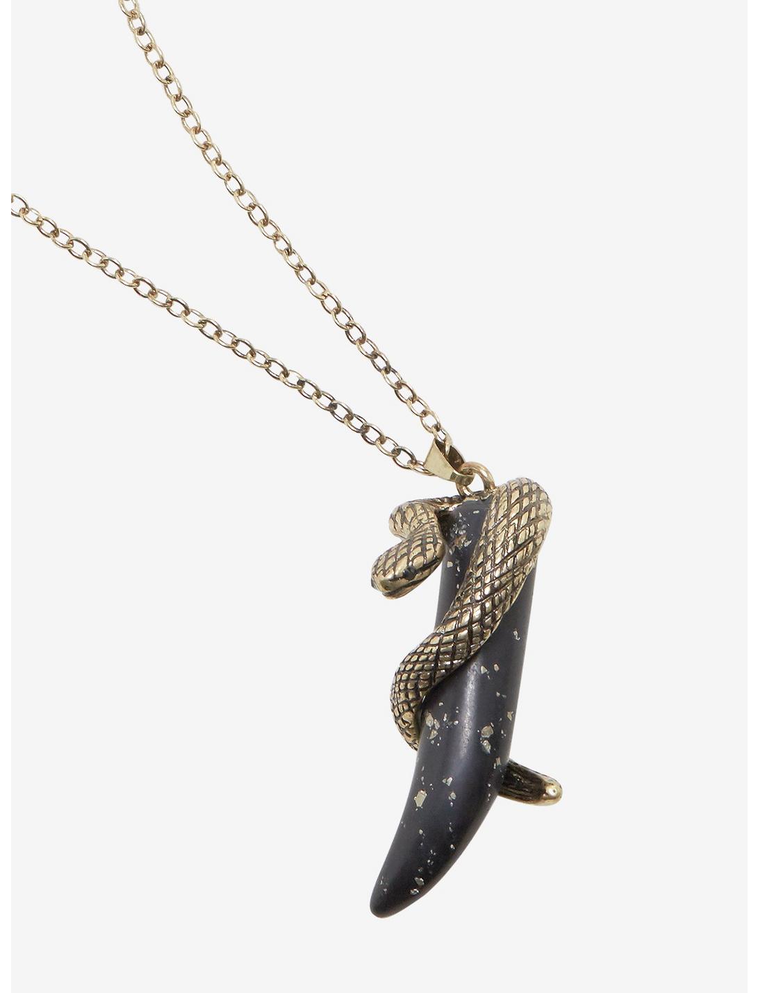 Black Onyx Snake Crystal Pendant Necklace, , hi-res