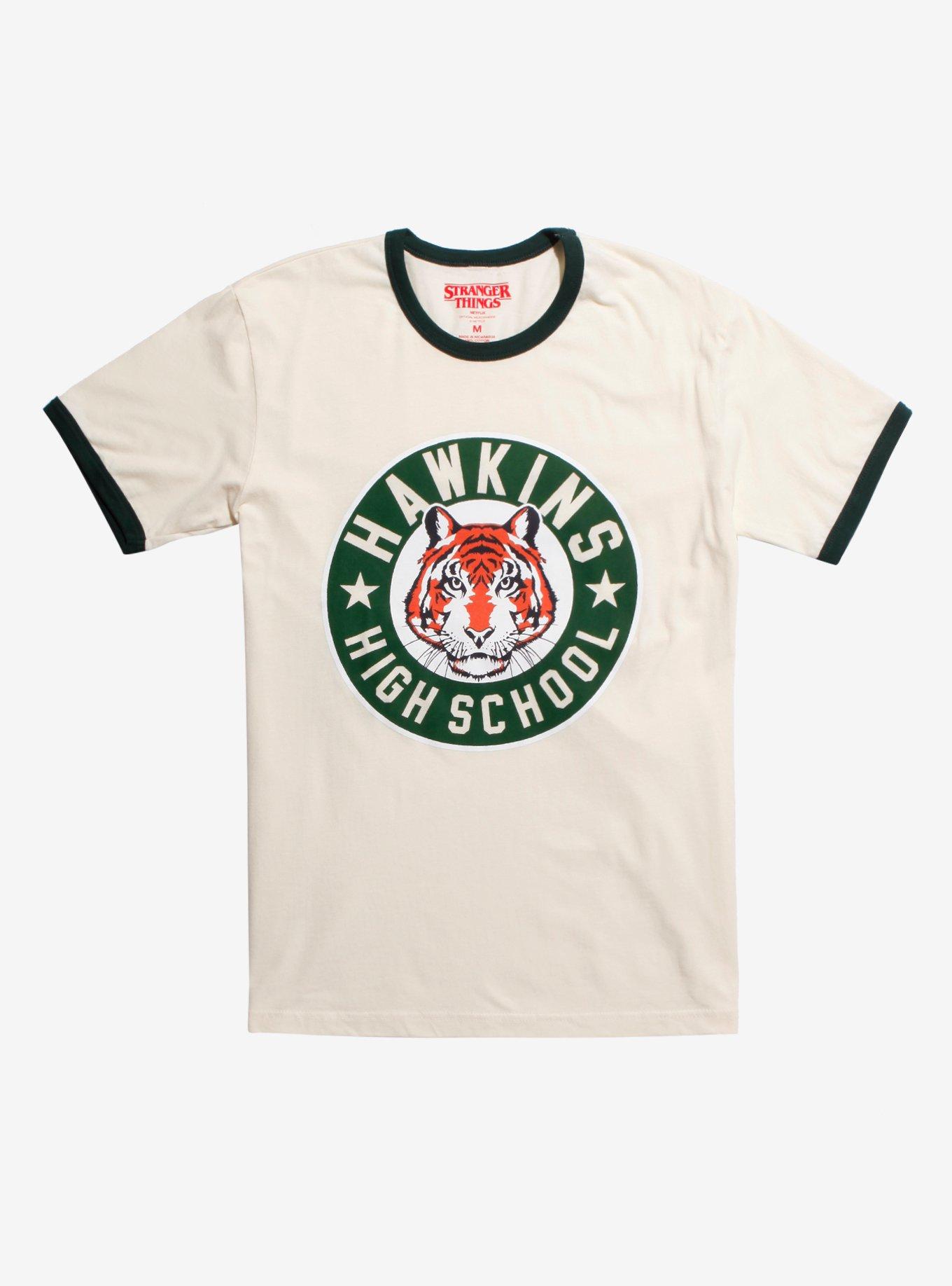Stranger Things Hawkins High School Ringer T-Shirt Hot Topic Exclusive, BLACK, hi-res