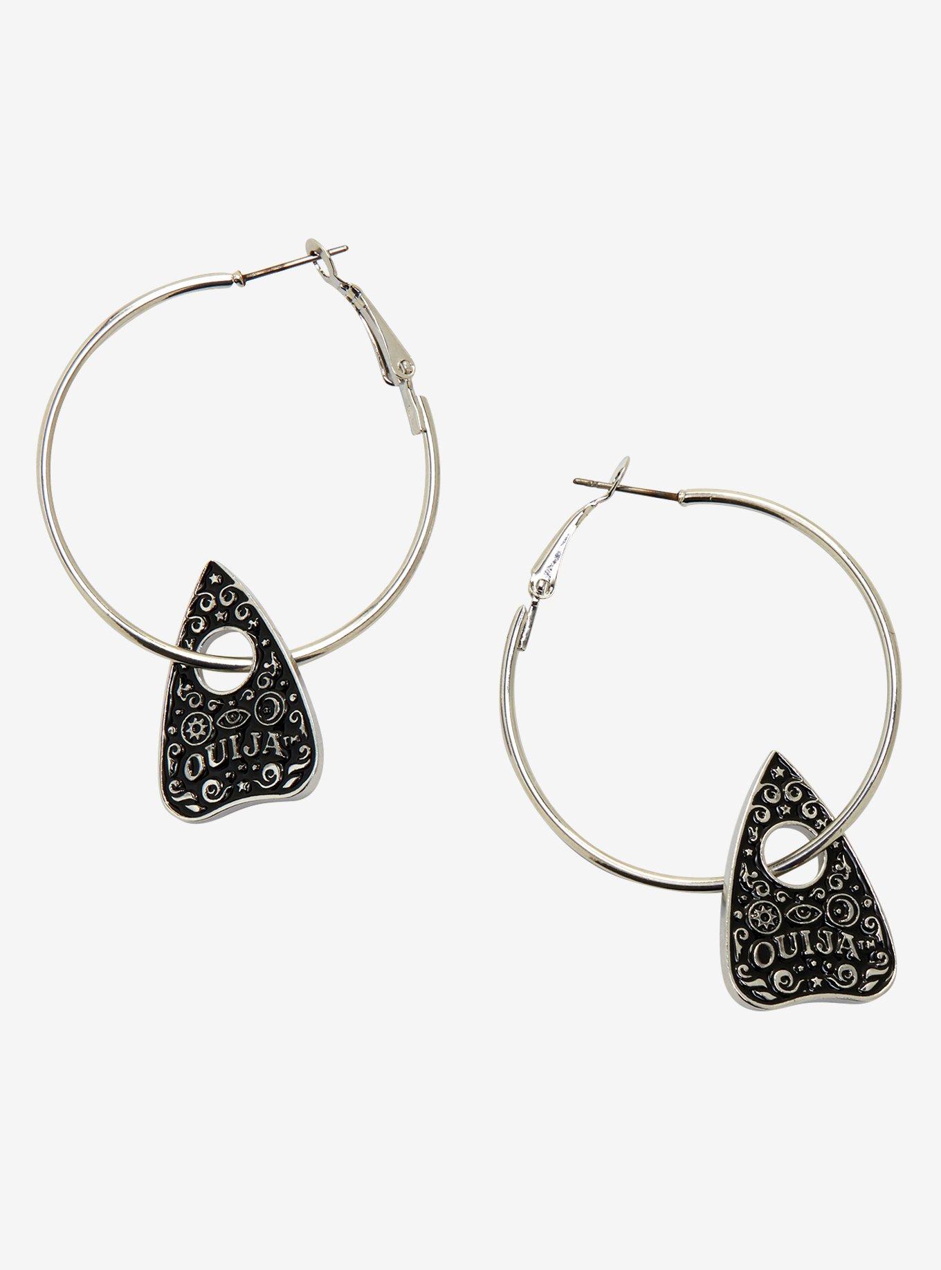 Ouija Planchette Hoop Earrings, , hi-res