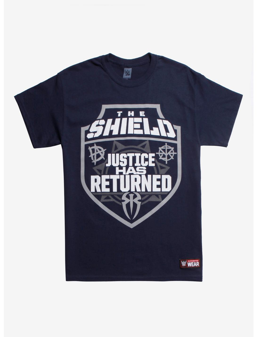 WWE The Shield Justice Has Returned T-Shirt, NAVY, hi-res