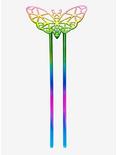 Ombre Rainbow Death Moth Hair Fork, , hi-res