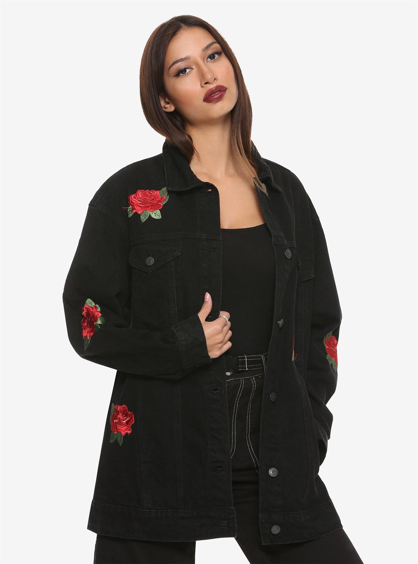 Grateful Dead Embroidered Rose Denim Jacket With Patches