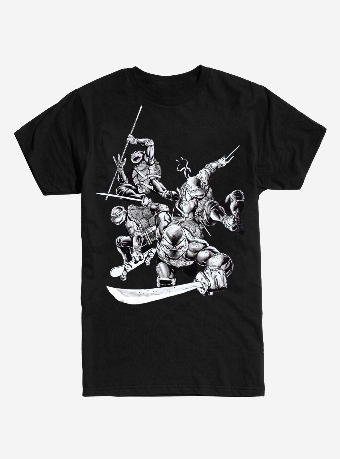 Teenage Mutant Ninja Turtles Black and White Group T-Shirt, , hi-res