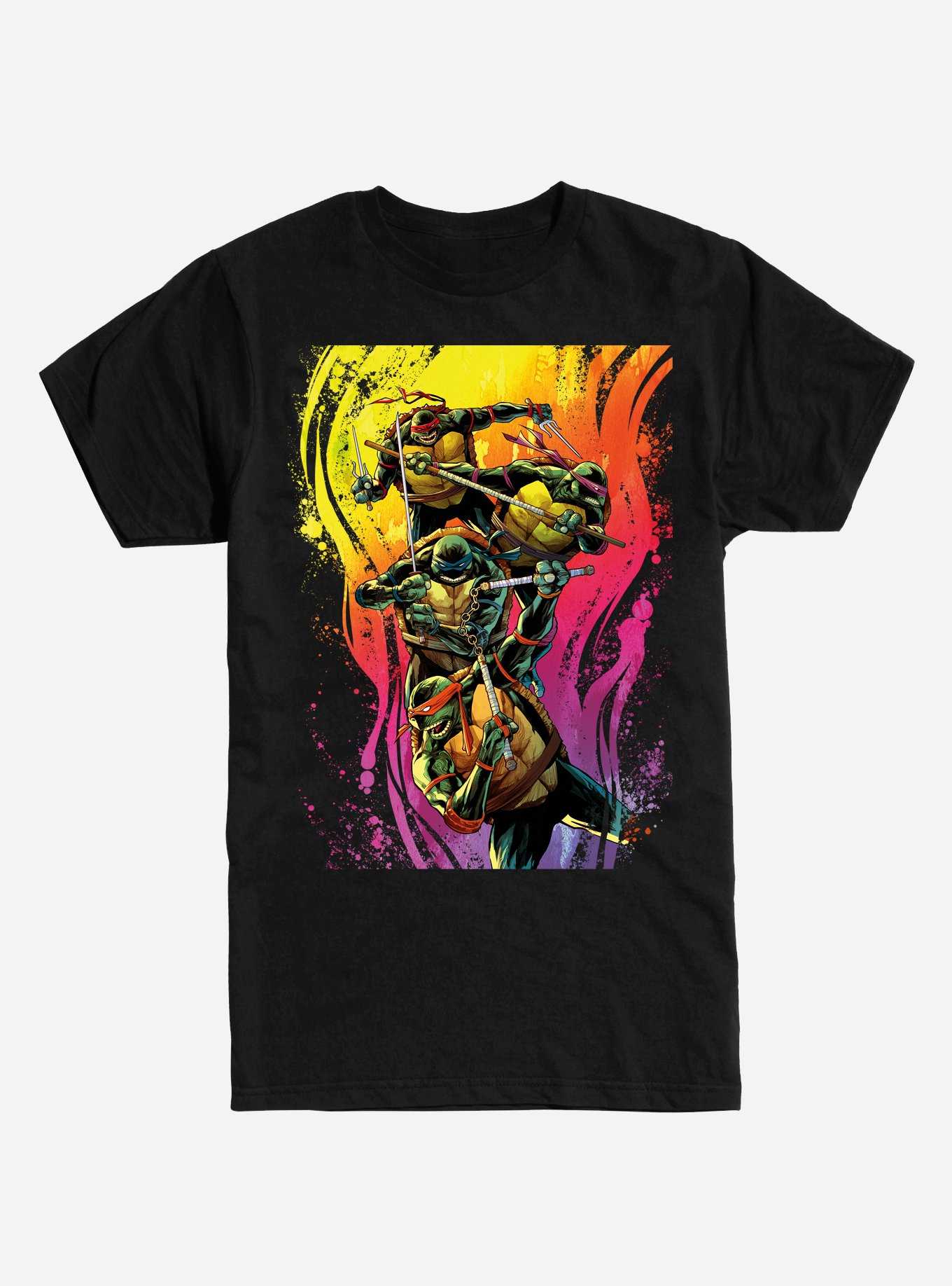 Teenage Mutant Ninja Turtles Rainbow Spray Paint Group T-Shirt, , hi-res