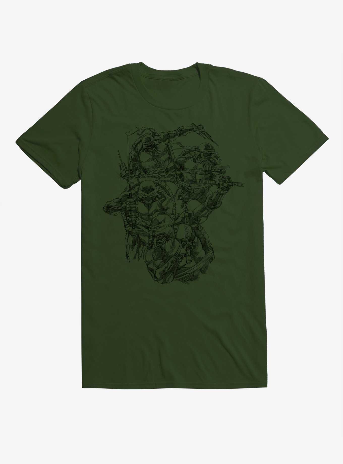 Teenage Mutant Ninja Turtles Black Outline Group T-Shirt, , hi-res