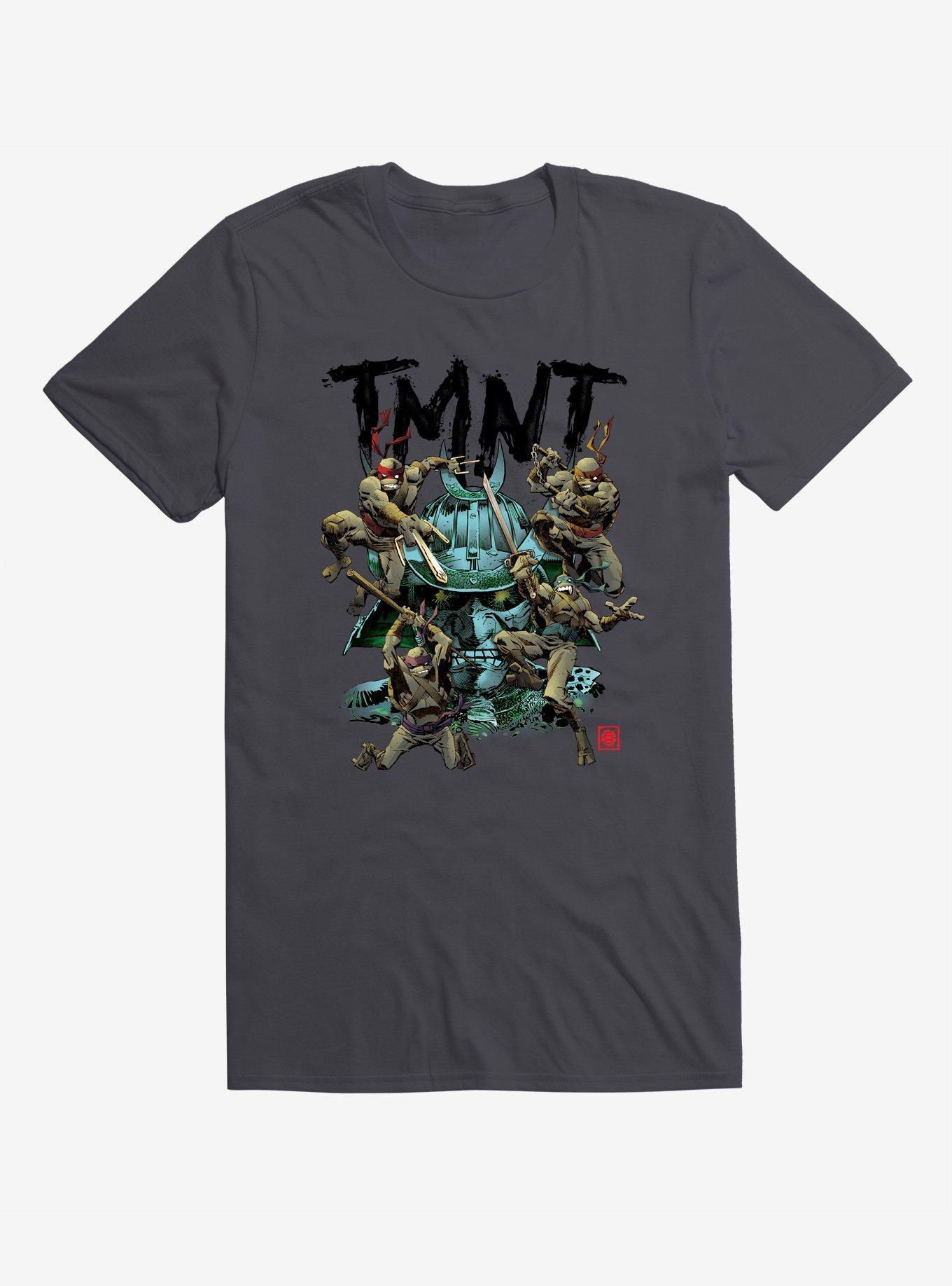 Teenage Mutant Ninja Turtles Group Fight Grey T-Shirt