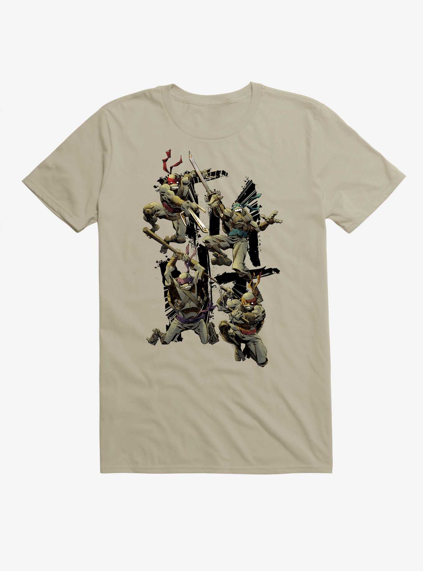 Teenage Mutant Ninja Turtles Group Fight Sand T-Shirt, , hi-res