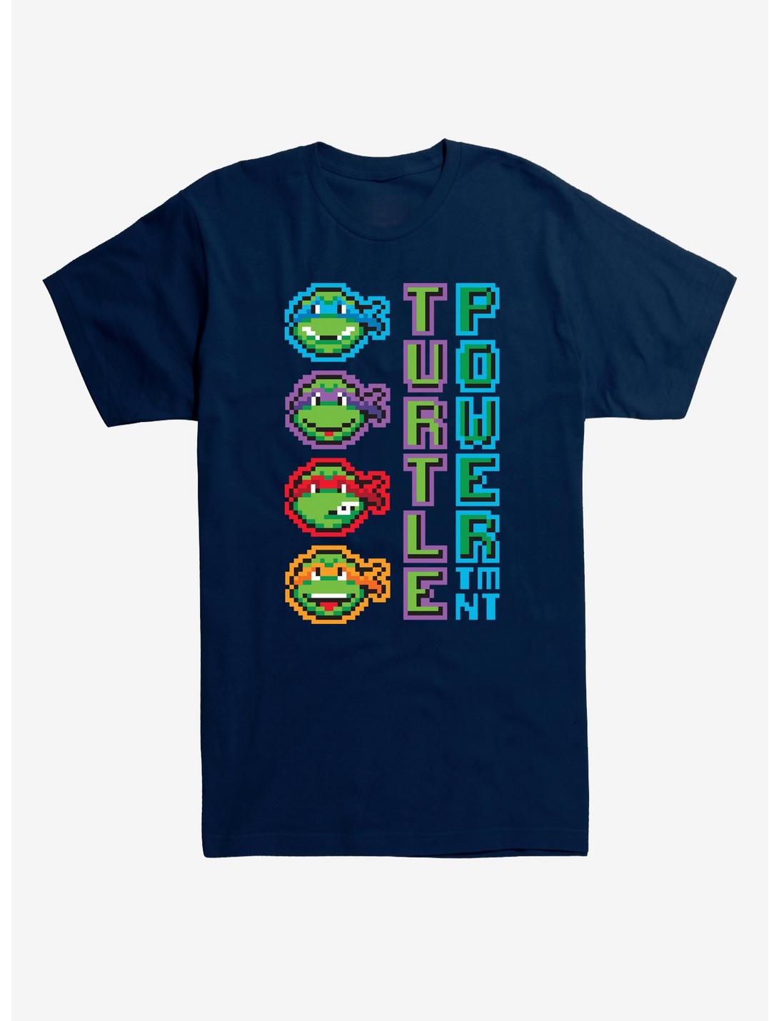 Teenage Mutant Ninja Turtles Pixel Art Turtle Power Vertical T-Shirt, NAVY, hi-res