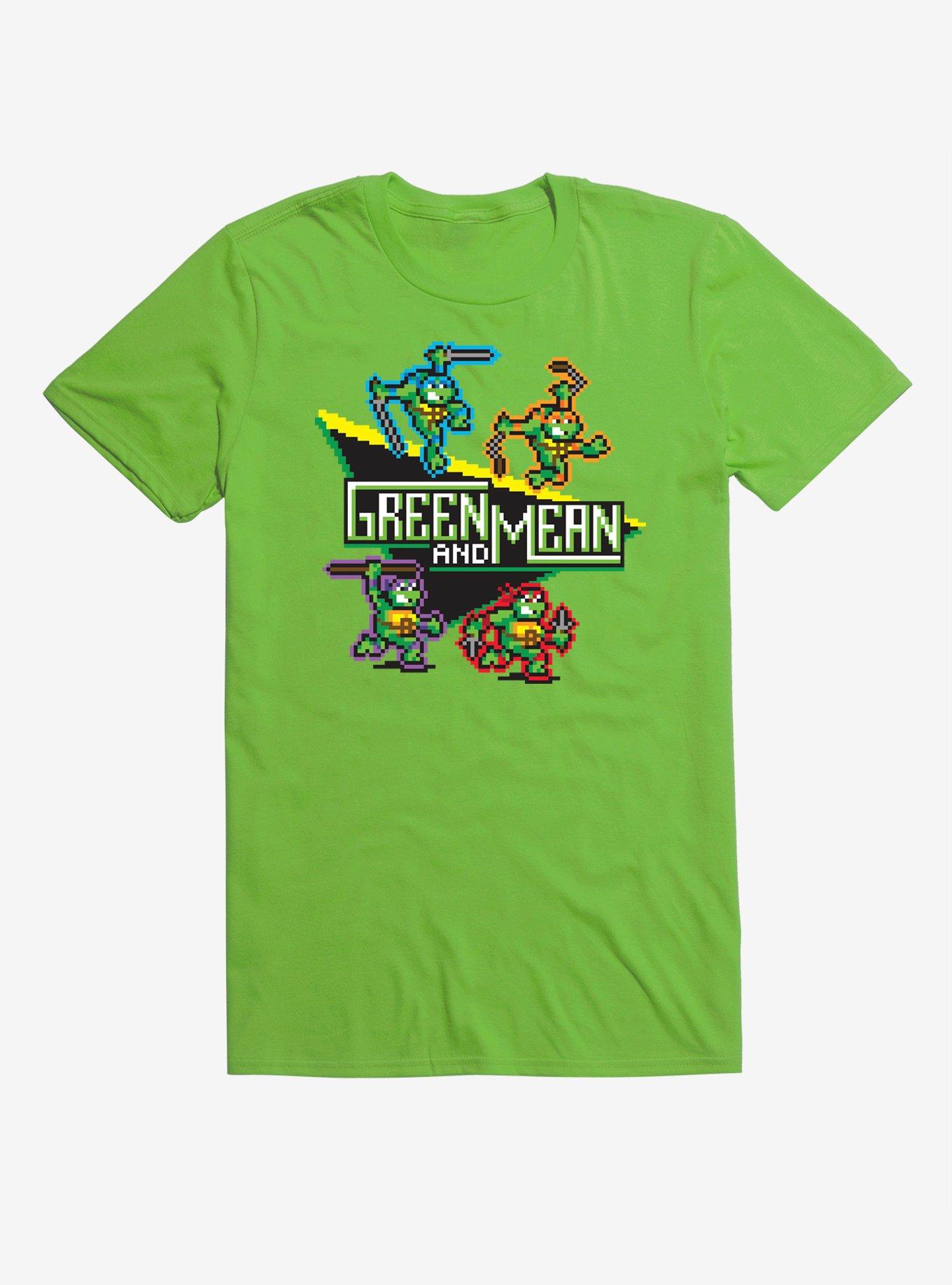 Teenage Mutant Ninja Turtles Pixel Art Green and Mean T-Shirt