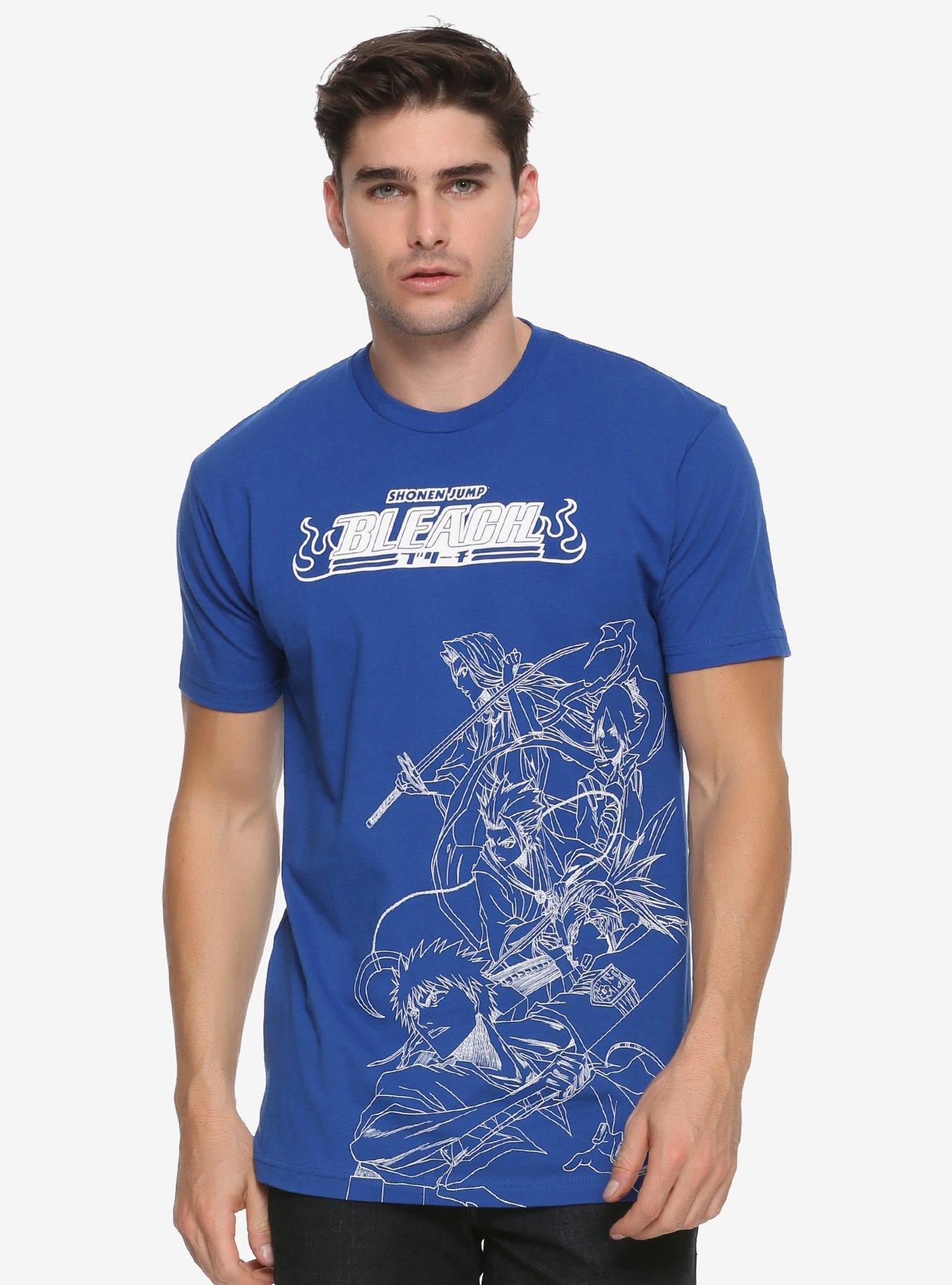 Bleach Character Line Art T-Shirt - BoxLunch Exclusive, BLUE, hi-res