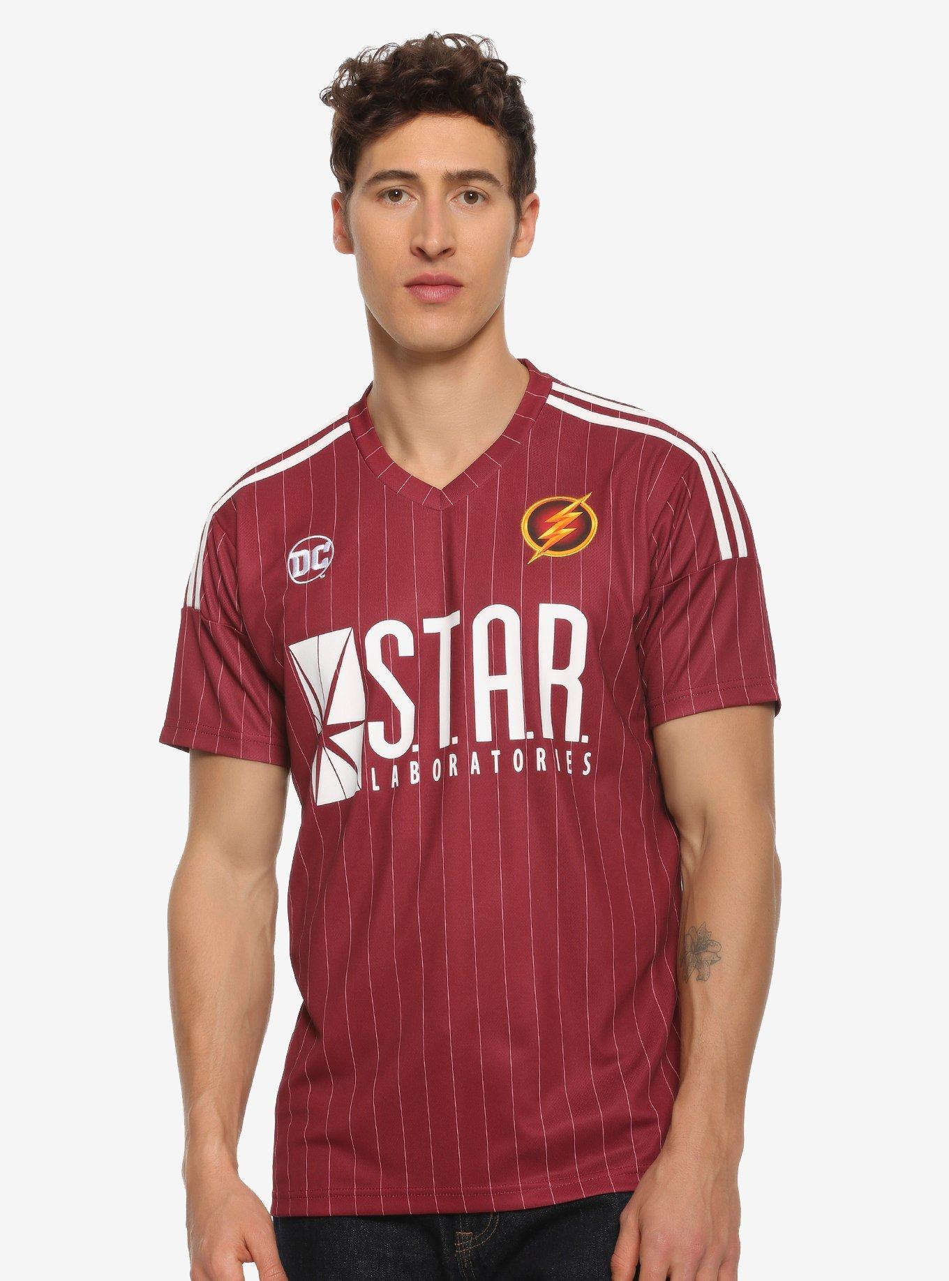 DC Comics The Flash S.T.A.R. Labs Soccer Jersey - BoxLunch Exclusive, RED, hi-res