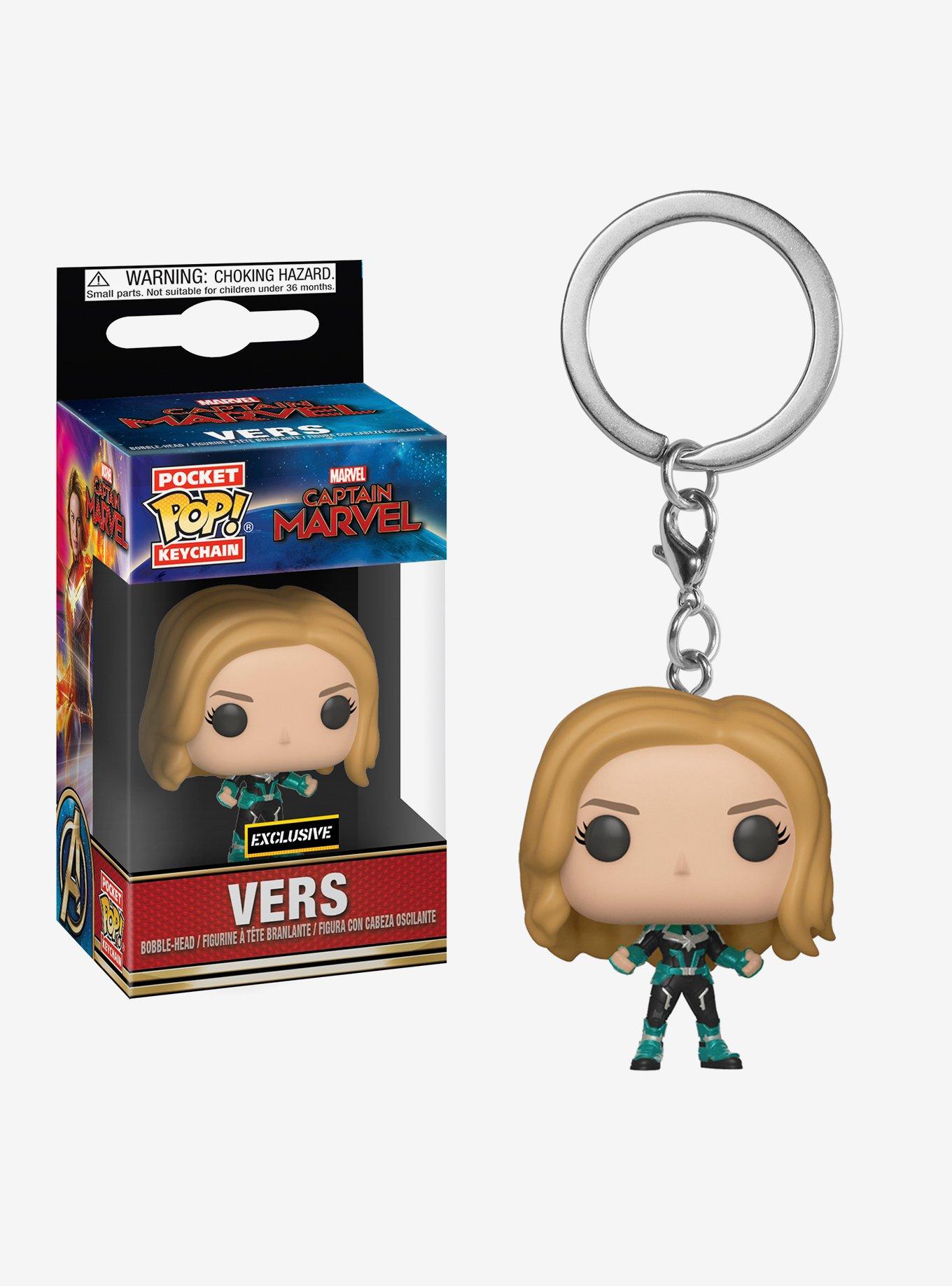 Funko Marvel Captain Marvel Pocket Pop! Vers Vinyl Key Chain Hot Topic Exclusive, , hi-res