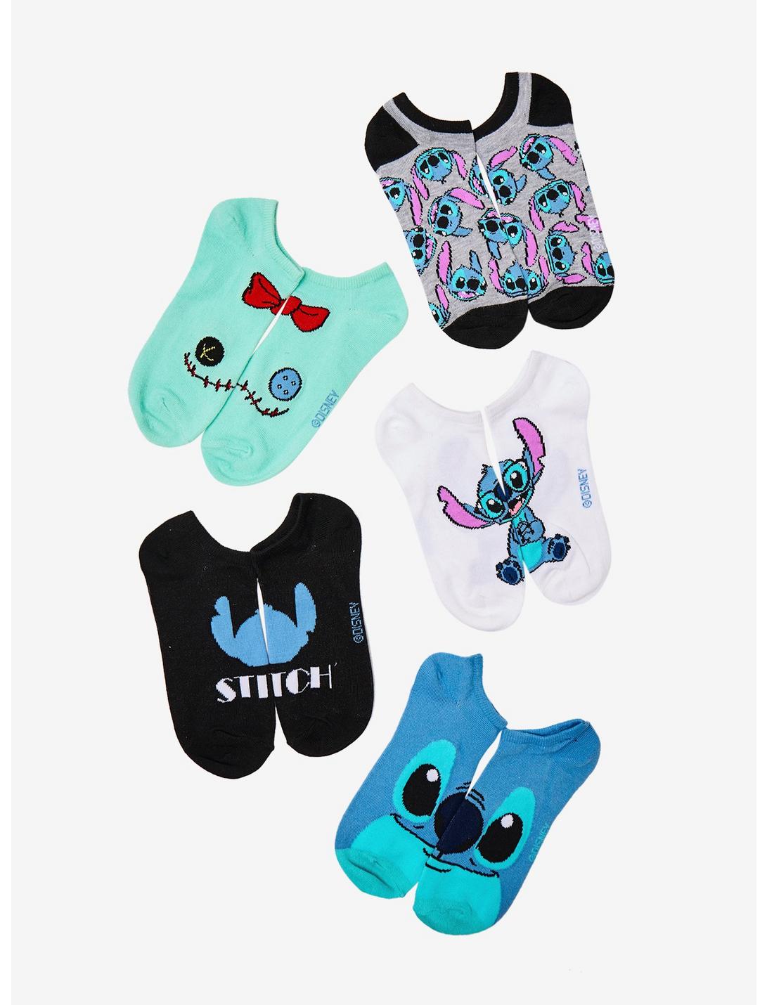 Disney Lilo & Stitch Faces No-Show Socks 5 Pairs, , hi-res