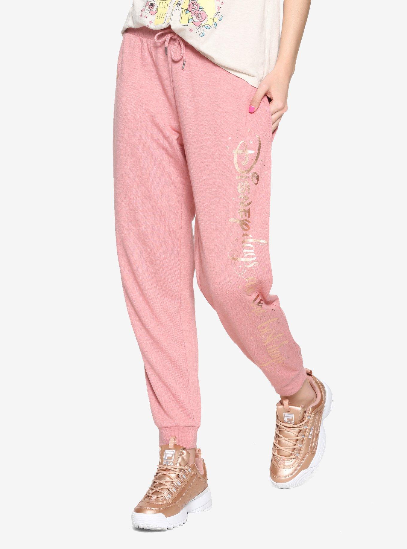 Her Universe Destination Disney Rose Gold Girls Jogger Pants, PINK, hi-res