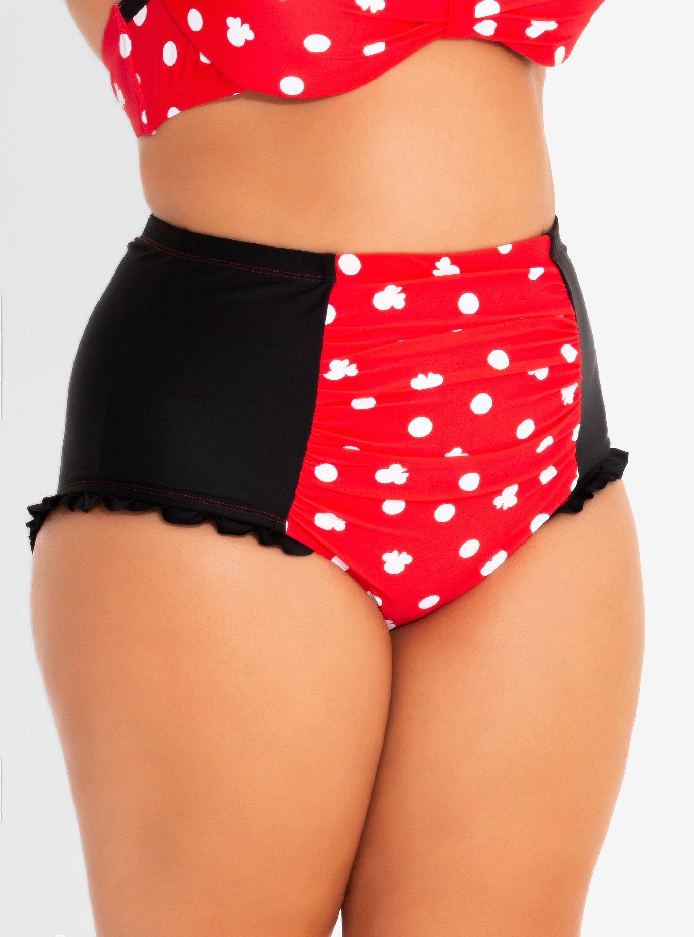 Disney Minnie Mouse Polka Dot Swim Bottoms Plus Size, MULTI, hi-res
