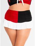Her Universe DC Comics Harley Quinn Ruched Skirted Swim Bottoms Plus Size, BLACK  RED, hi-res