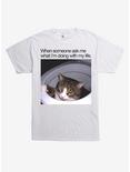 Toilet Cat T-Shirt, WHITE, hi-res