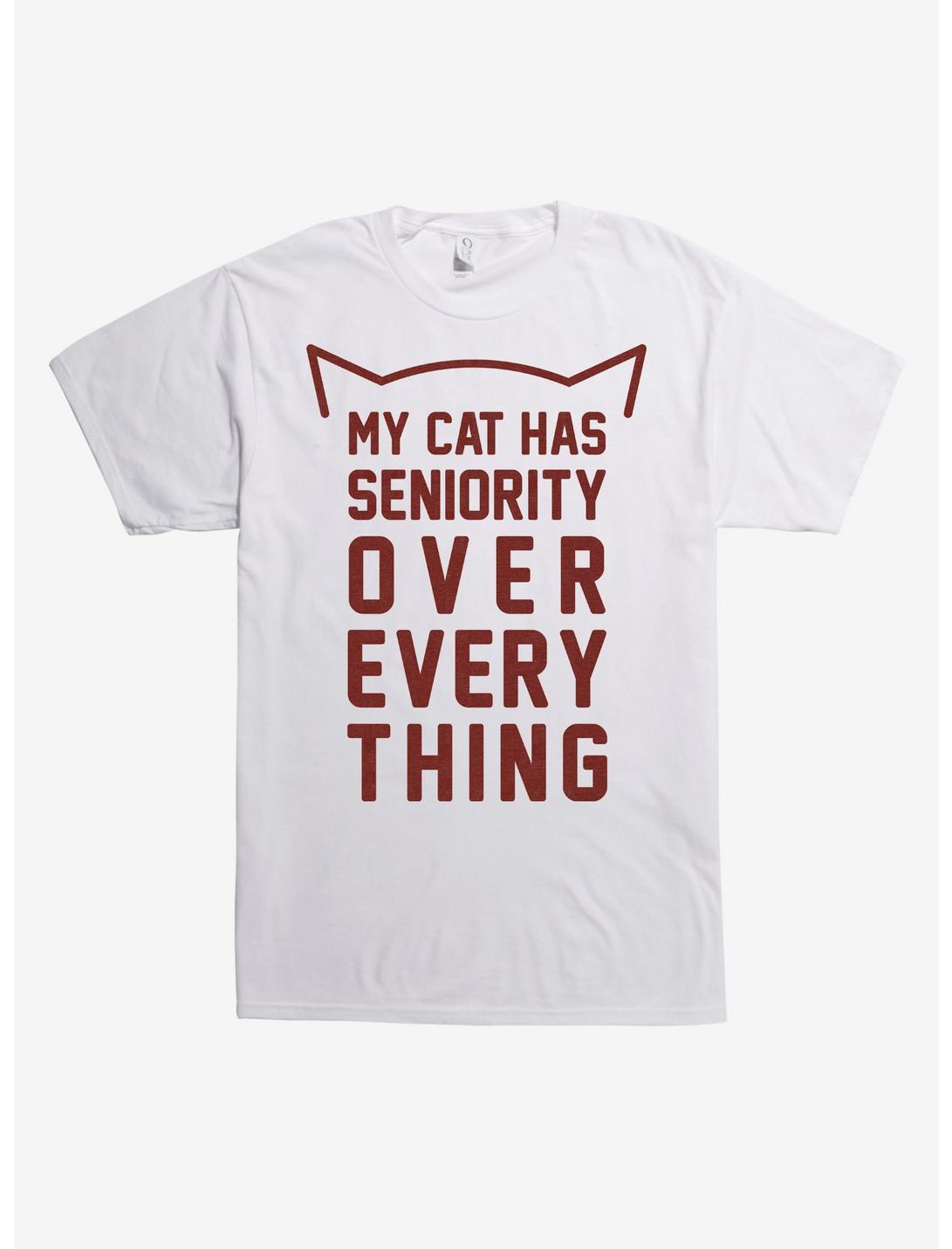 My Cat Has Seniority T-Shirt, WHITE, hi-res