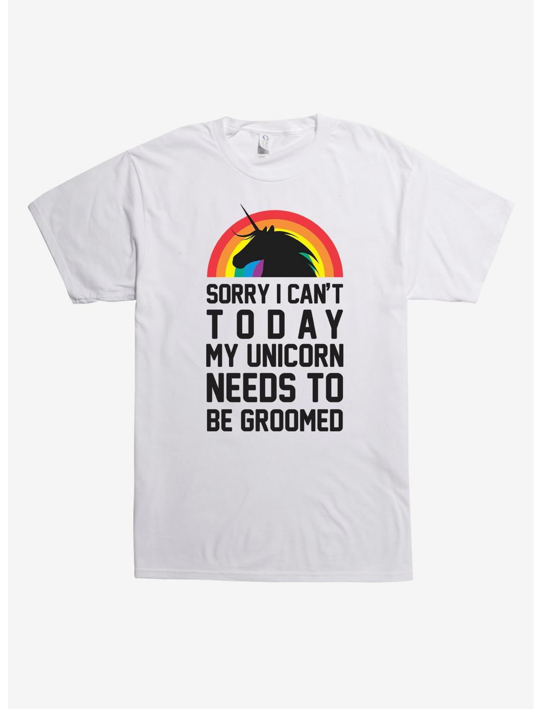 Unicorn Needs To Be Groomed T-Shirt, WHITE, hi-res