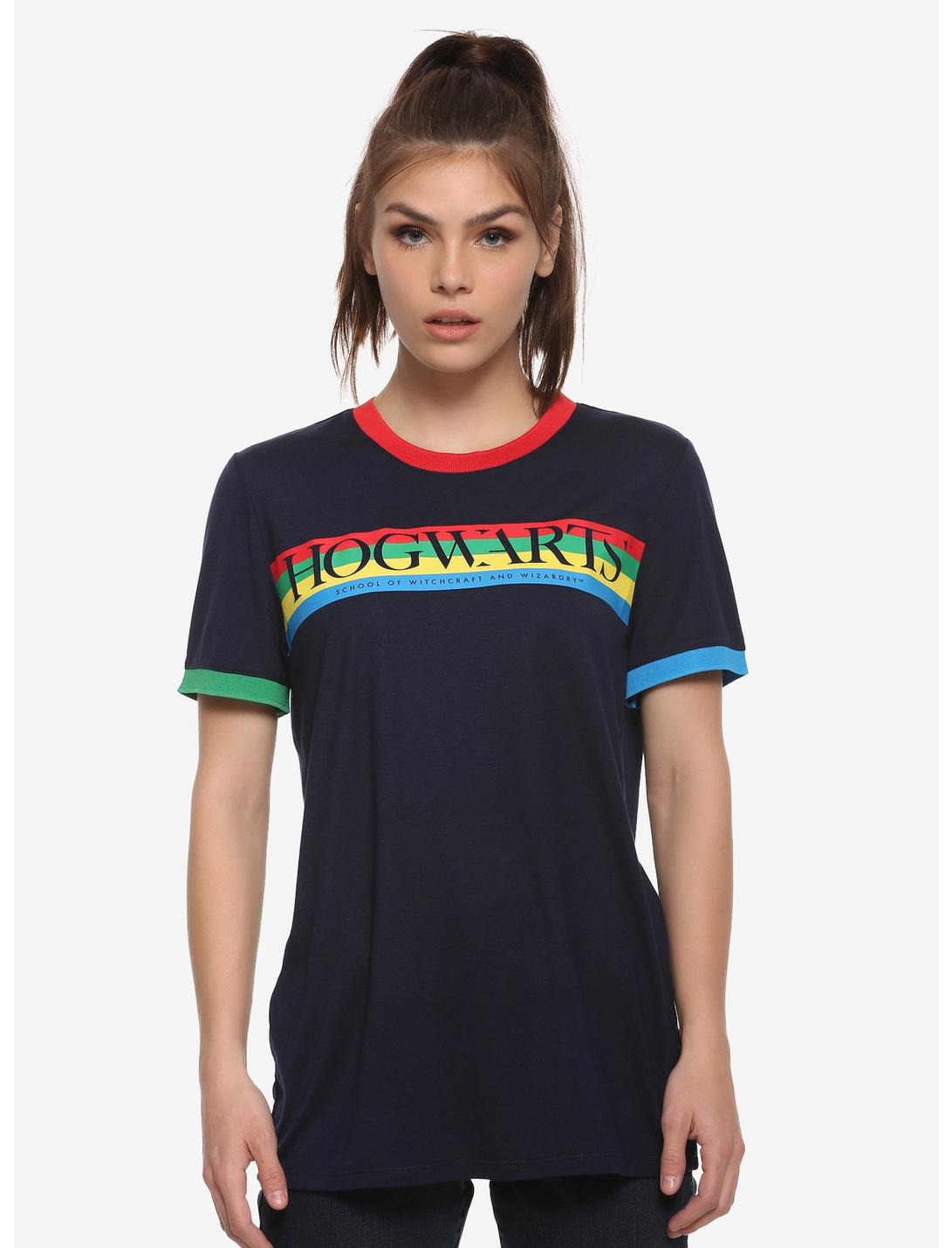 Harry Potter Hogwarts Rainbow Womens Ringer T-Shirt - BoxLunch ...