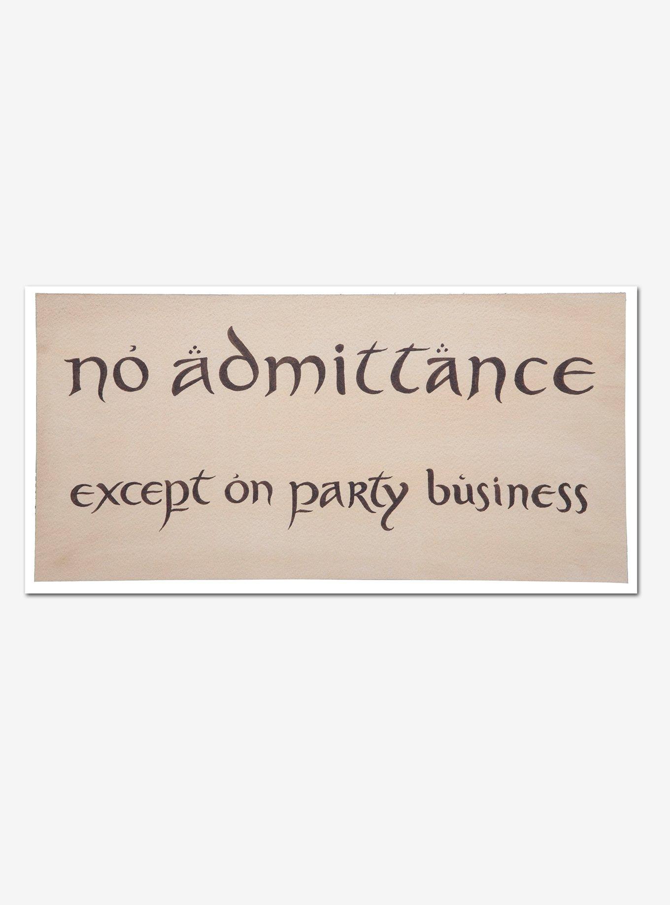 The Lord Of The Rings No Admittance Sign, , hi-res