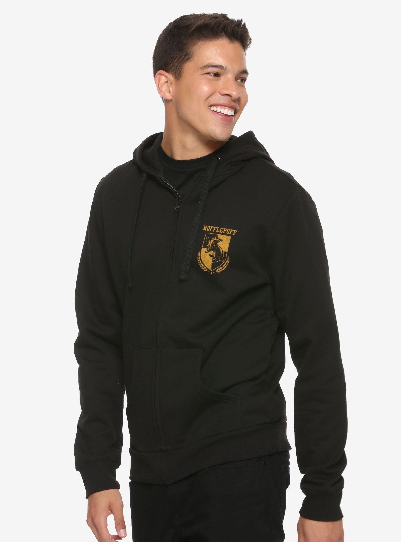 Harry Potter Hufflepuff Quidditch Crest Hoodie, BLACK, hi-res