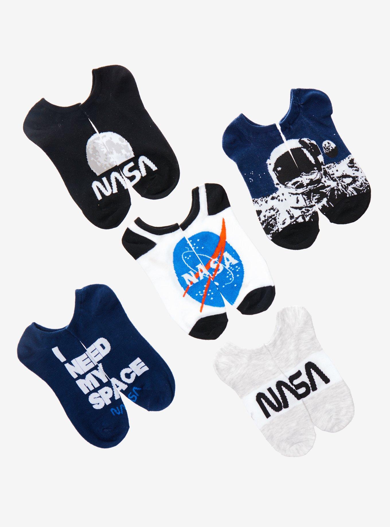 NASA Space No-Show Socks 5 Pair, , hi-res