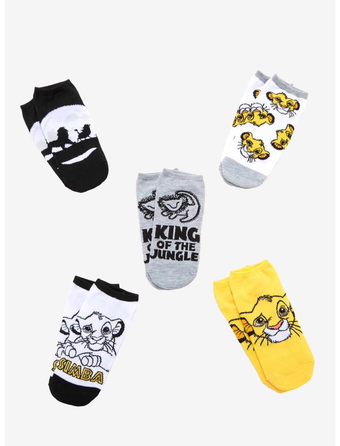 Disney The Lion King Simba No-Show Socks 5 Pair, , hi-res