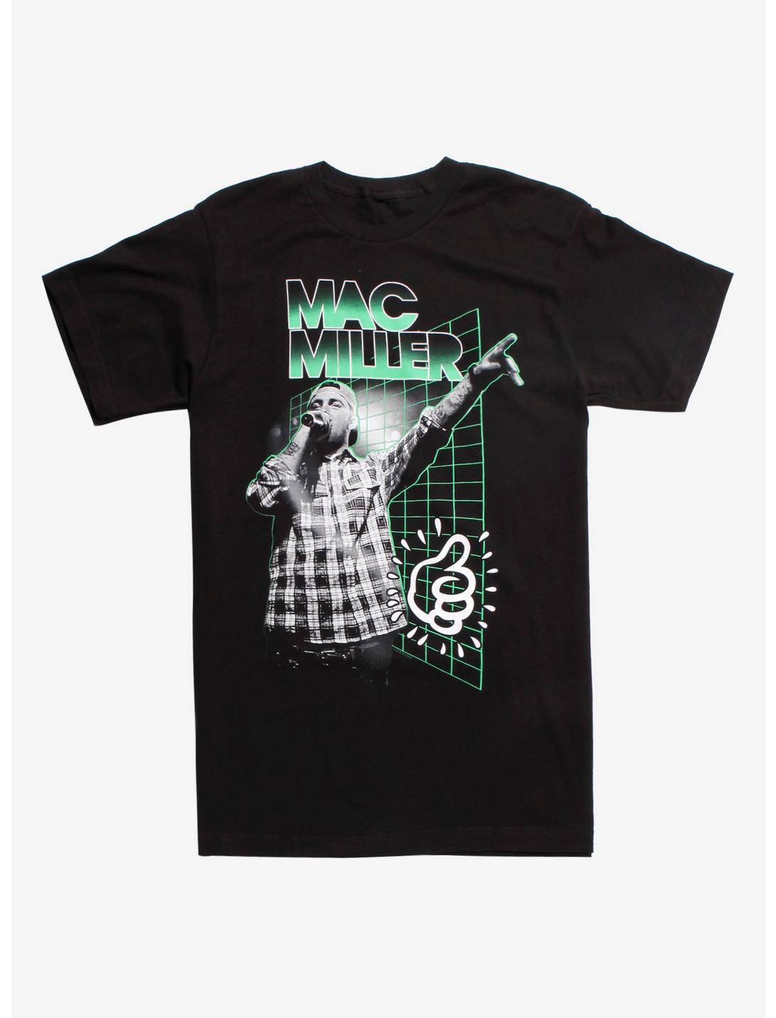 Mac Miller Thumbs Up Vector T-Shirt, BLACK, hi-res