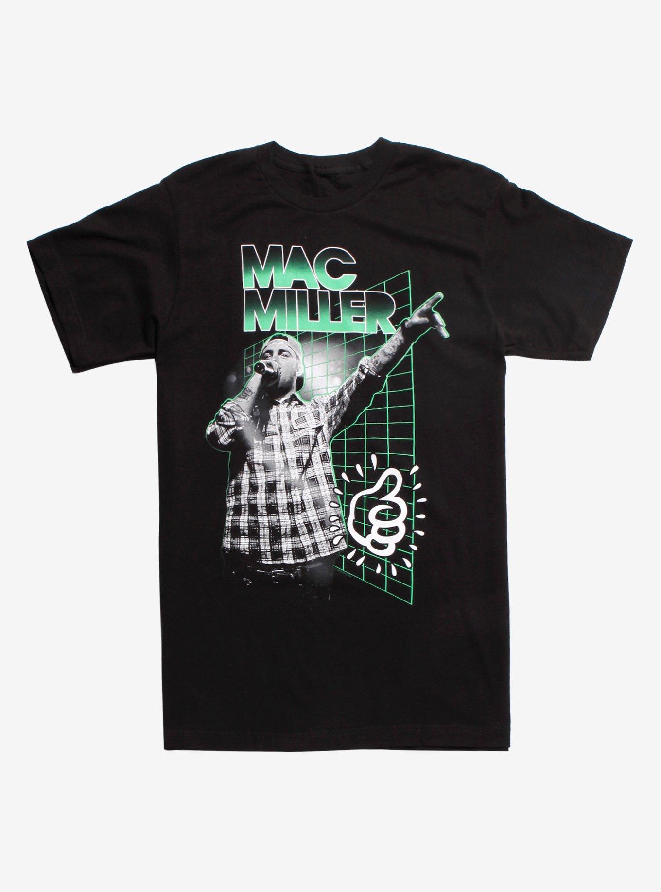 Mac Miller Thumbs Up Vector T-Shirt, BLACK, hi-res