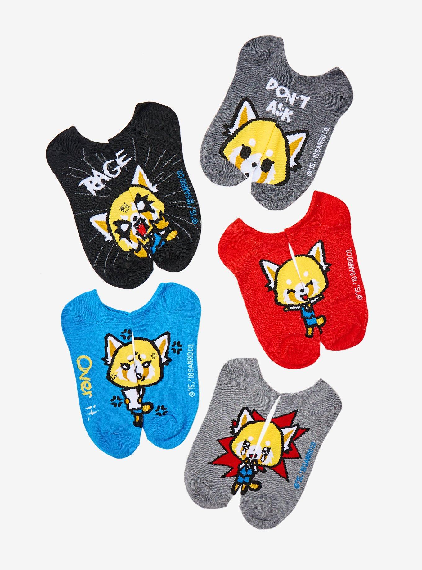 Aggretsuko No-Show Socks 5 Pair, , hi-res