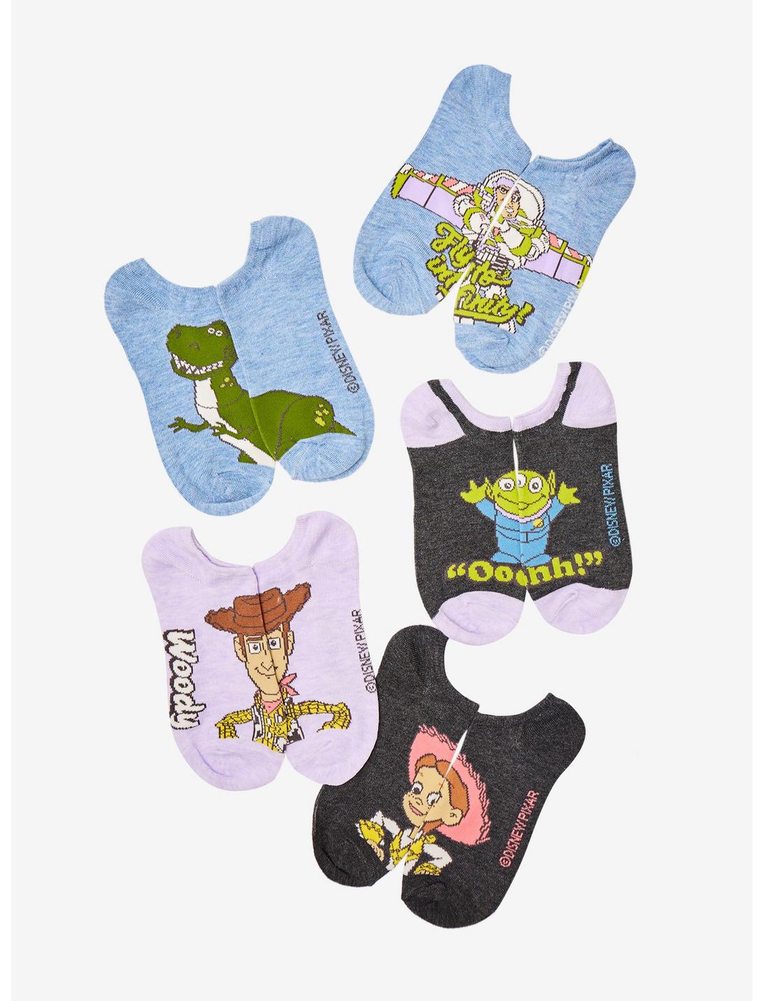 Disney Pixar Toy Story Characters Pastel No-Show Socks 5 Pair, , hi-res