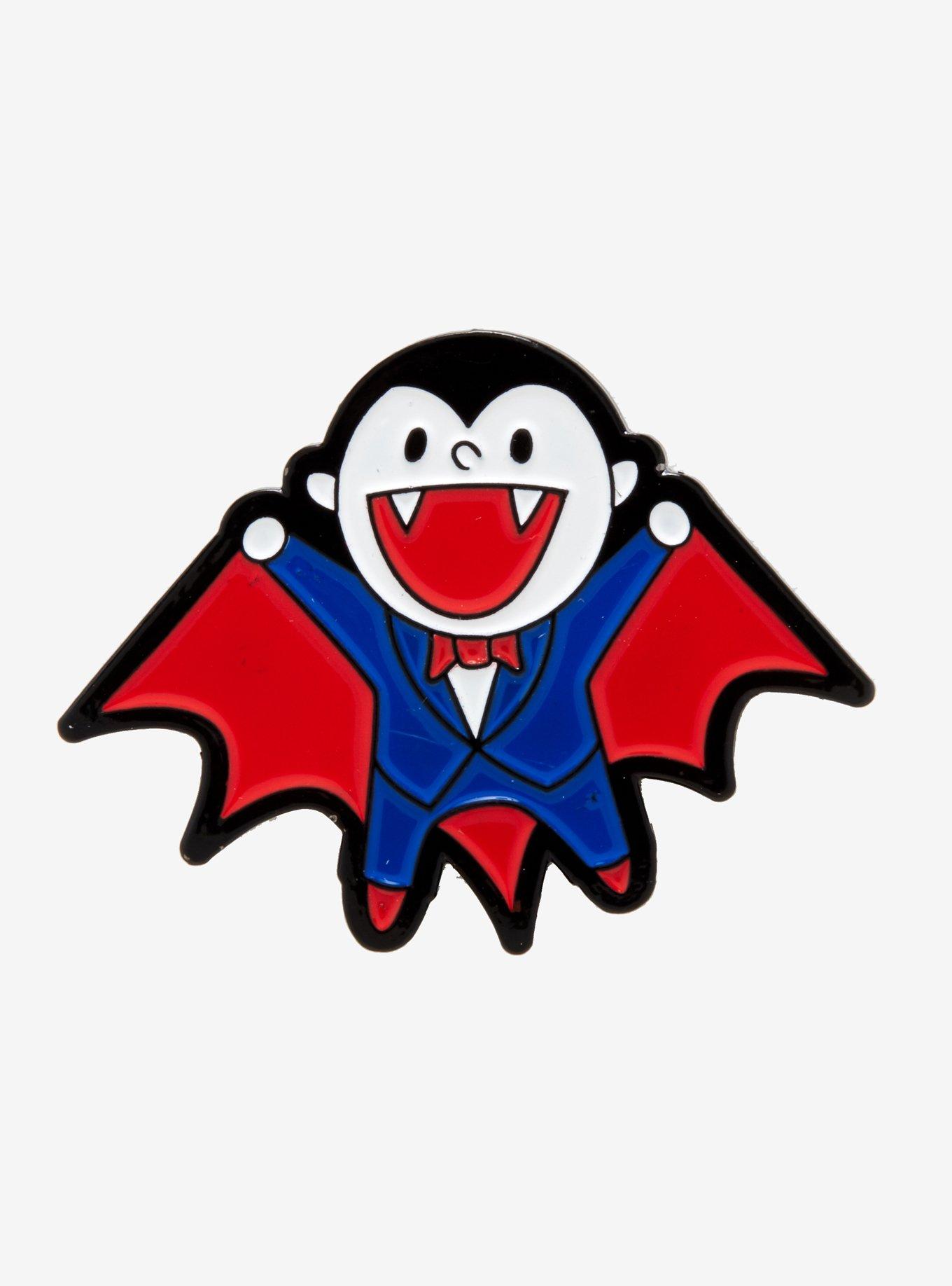 Kawaii Vampire Enamel Pin, , hi-res