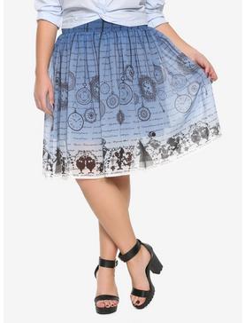 Plus Size Her Universe Disney Alice In Wonderland Clock Skirt Plus Size, , hi-res