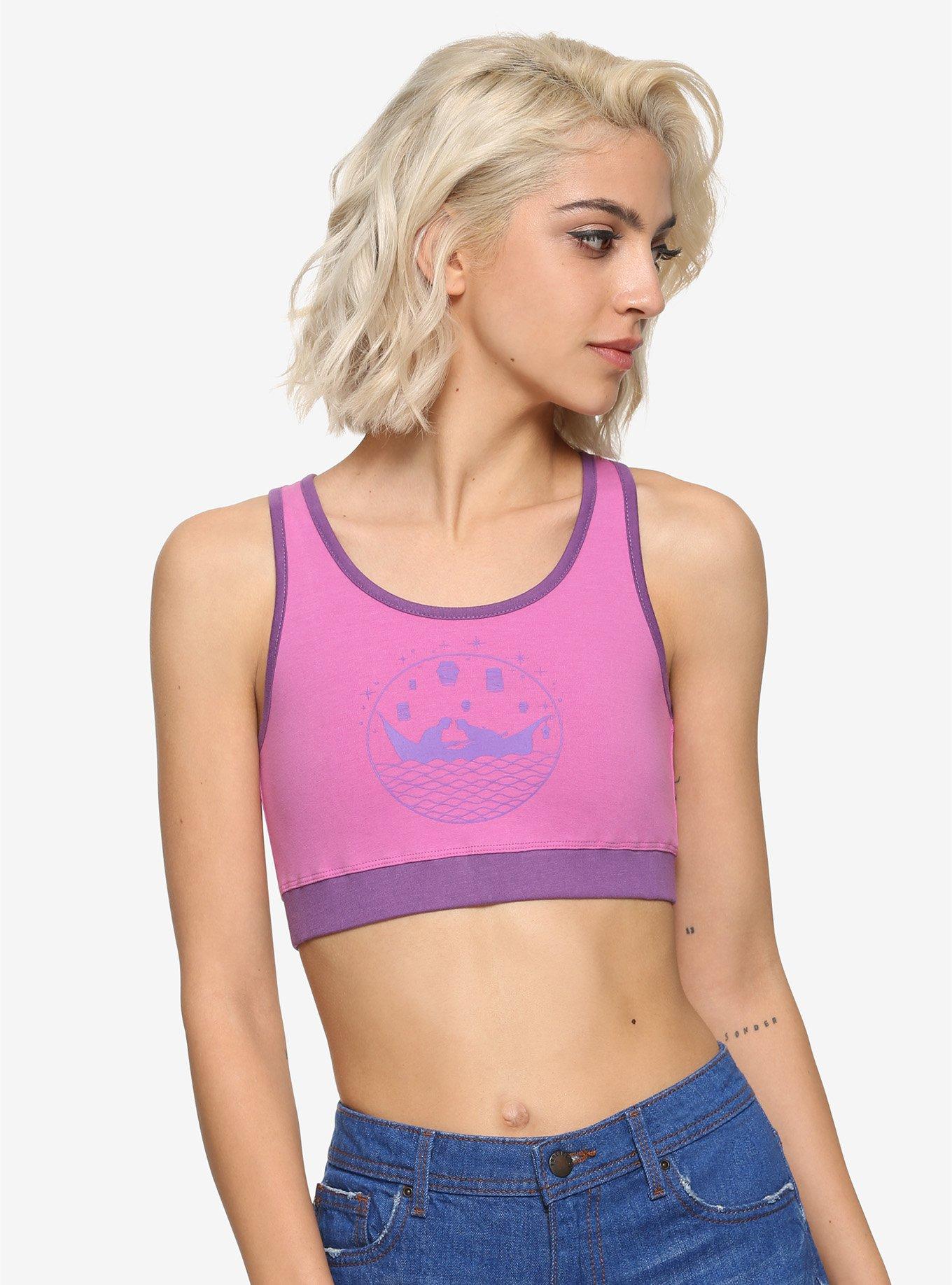 Disney Tangled Pink & Purple Sports Bra, PINK, hi-res