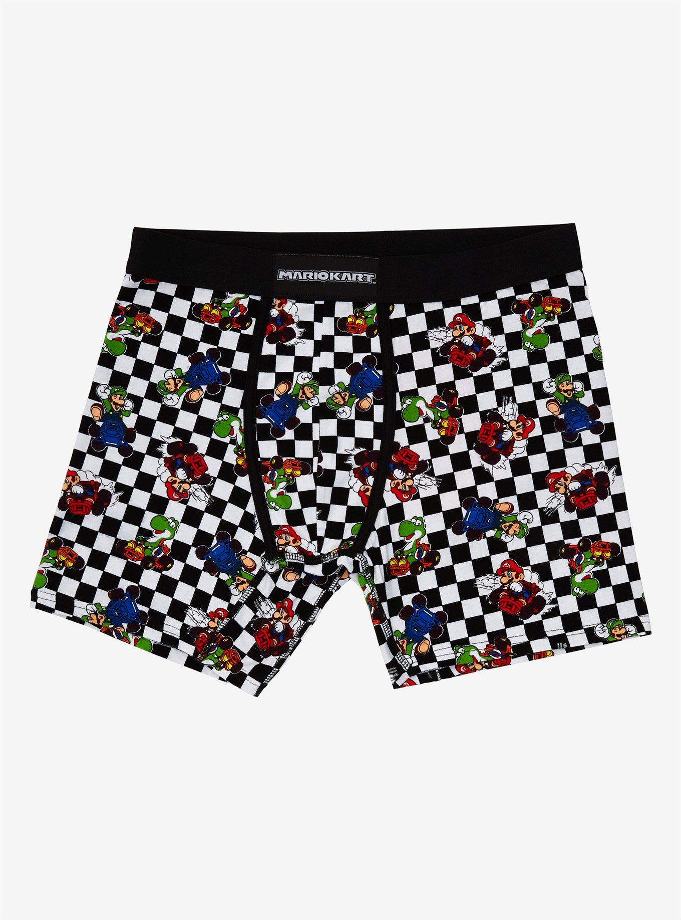 Nintendo Mario Kart Checkered Karts Boxer Briefs - BoxLunch Exclusive, MULTI, hi-res