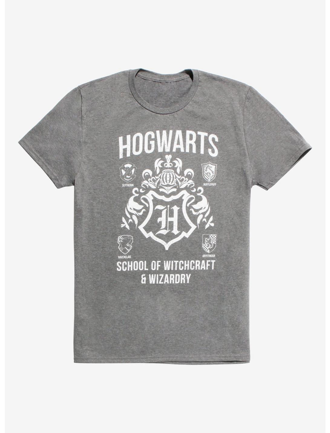 Harry Potter Hogwarts Crest Houses T-Shirt, BLACK, hi-res