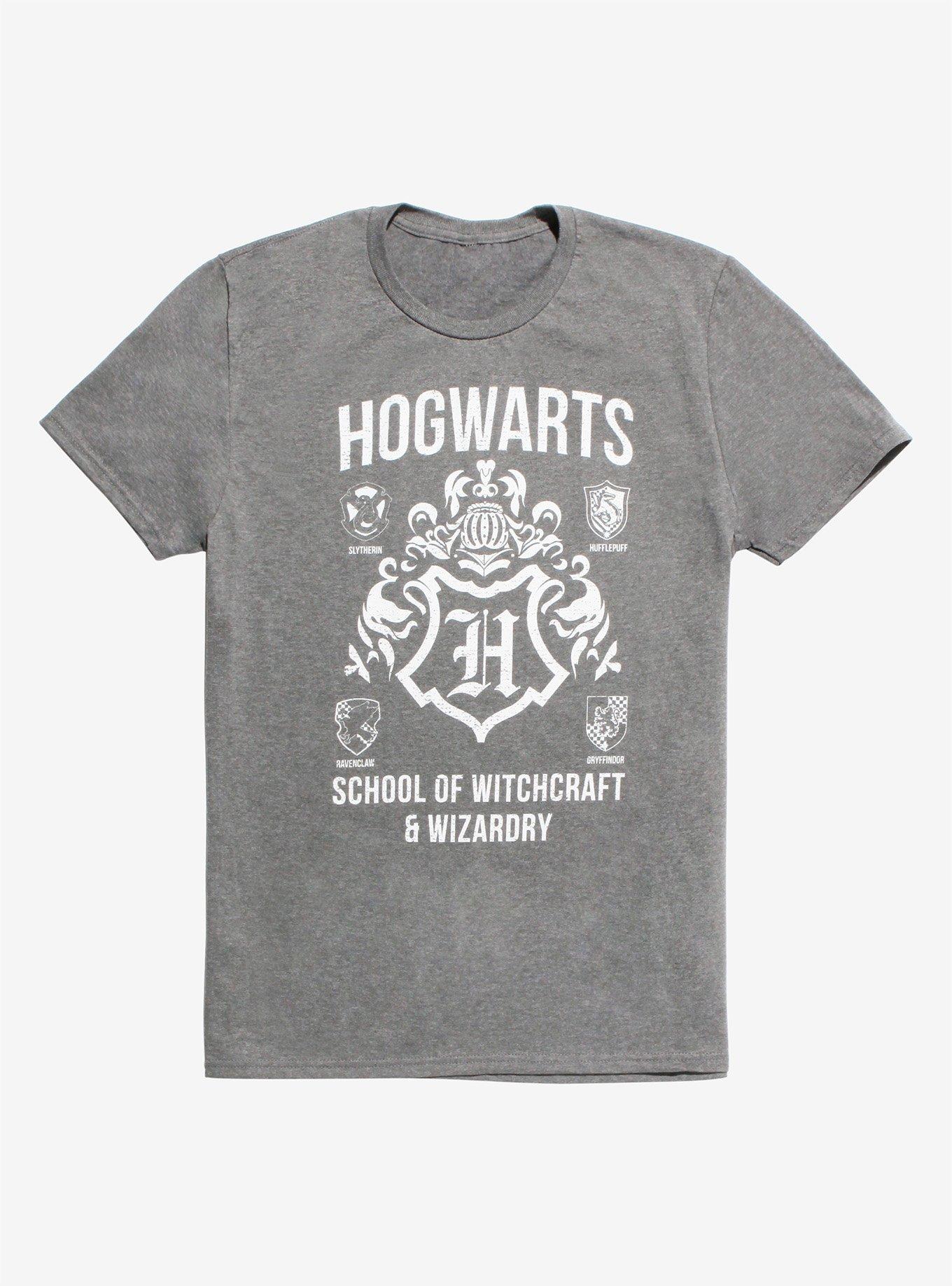 Harry Potter Hogwarts Crest Houses T-Shirt, BLACK, hi-res