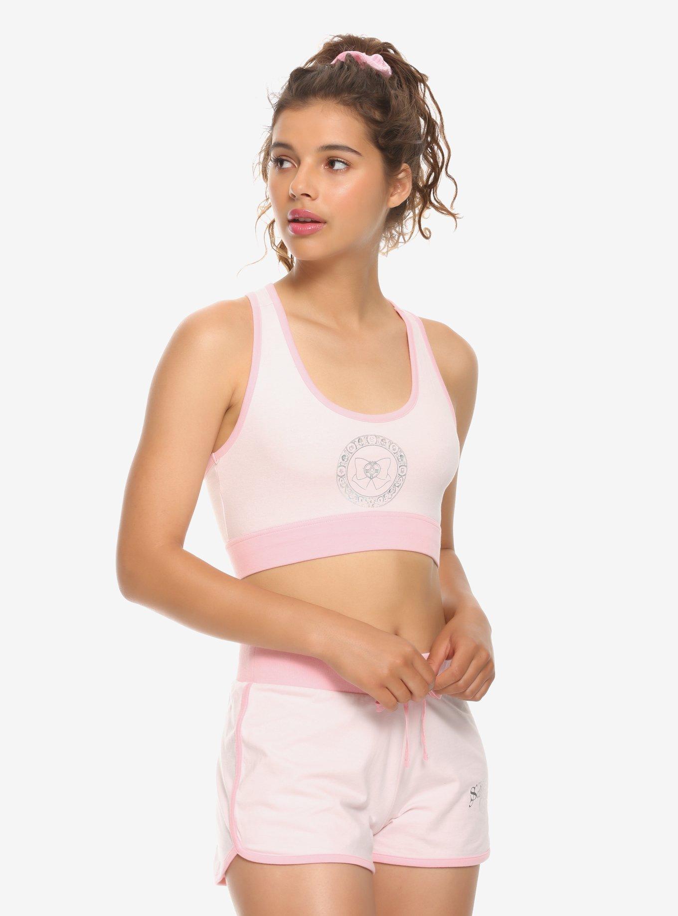 Sailor Moon Crystal Season III Holographic Foil Sports Bra, PINK, hi-res